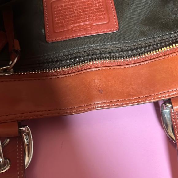 Coach orange Leather Shoulder Bag - Picture 11 of 13